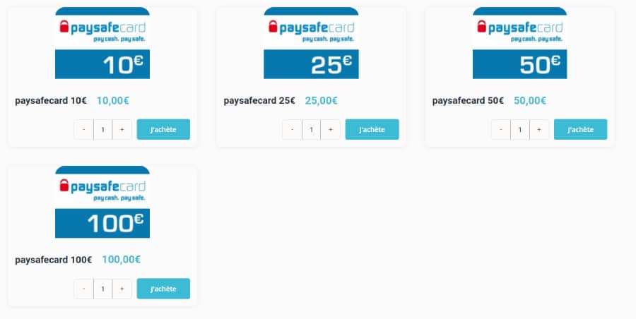achat en ligne paysafecard