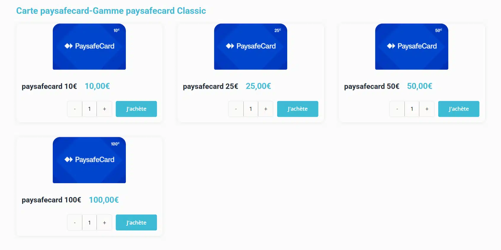 recharges paysafecard