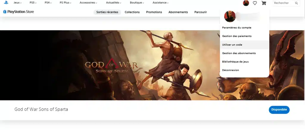 où trouver comment utiliser sa carte cadeau psn sur le site playstation